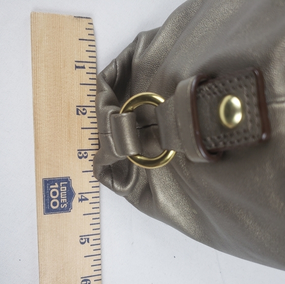 Coach Ashley Steel Metallic Elegant Leather Crossbody Shoulder Bag Sz Large - Picture 13 of 15